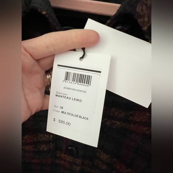 ISABEL MARANT ÉTOILE Leiko Plaid Wool-Blend Crop Jacket Multicolor Black 38 New - Picture 10 of 11